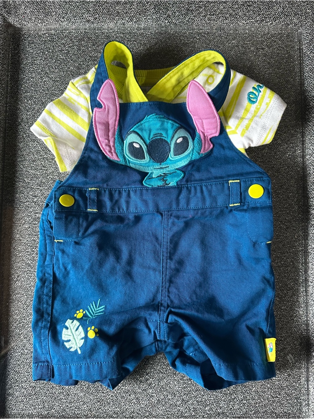 Disney Stitch Overall Outfit 0-3 M